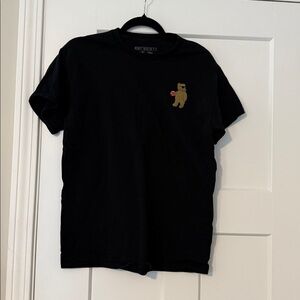 Black T-Shirt with Bear patch